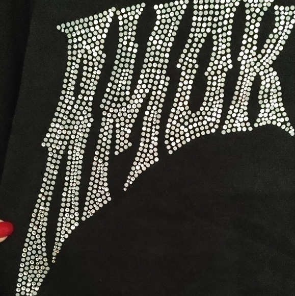 Amok kidz full zip up rhinestone hoodie new size large - Picture 3 of 7